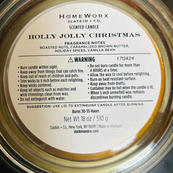 HomeWorx by Slatkin Holly Jolly Christmas 4-Wick 18oz Candle - Picture 5 of 5